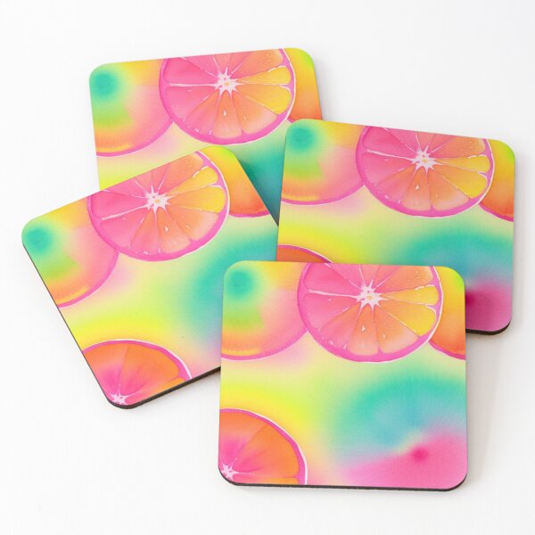 Item preview, Neon watercolor grapefruit slices  designed and sold by Roxburylane.