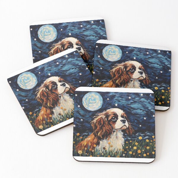 Item preview, Night's Best Friend - Van Gogh Inspired Dog in Watercolor Vintage designed and sold by Silver Medal.