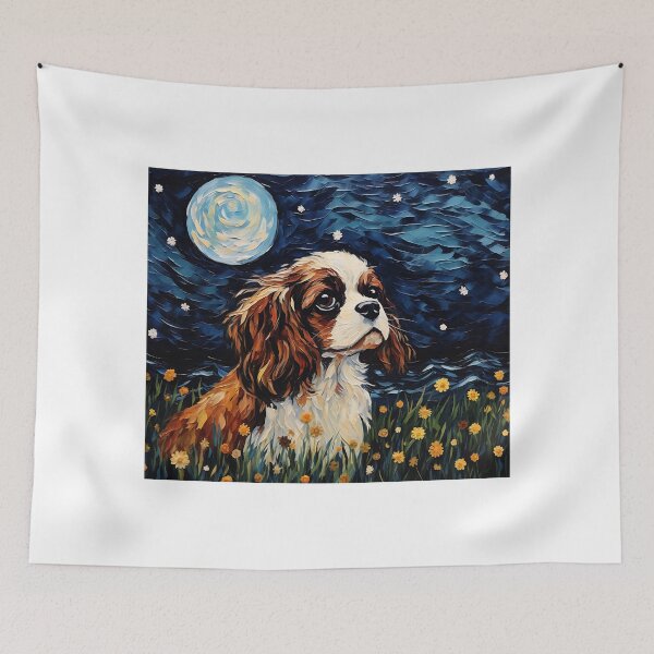 Item preview, Night's Best Friend - Van Gogh Inspired Dog in Watercolor Vintage designed and sold by Silver Medal.