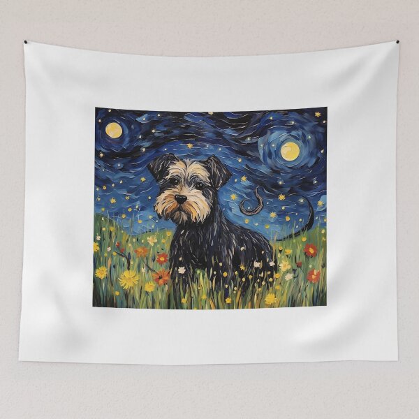 Item preview, Vintage Van Gogh Pup - Watercolor Starry Night Reverie designed and sold by Silver Medal.