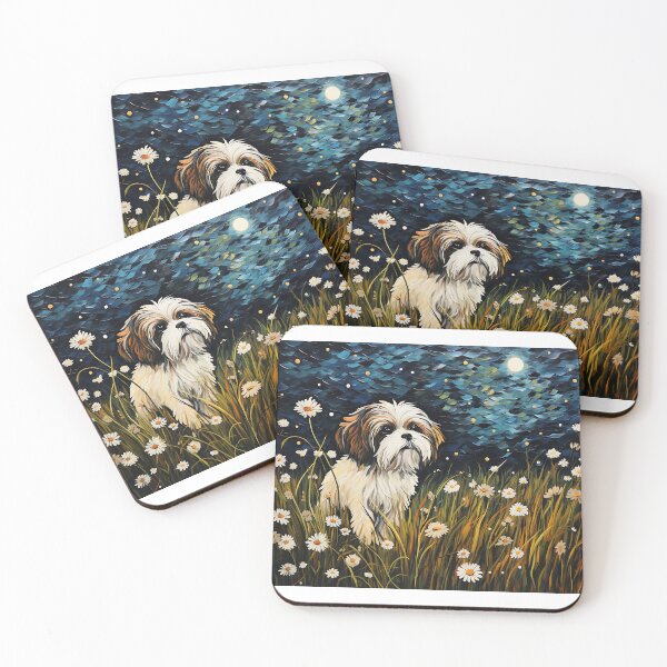 Item preview, Starry Night's Loyal Sentinel - Dog's Tribute in Watercolor Vintage designed and sold by Silver Medal.