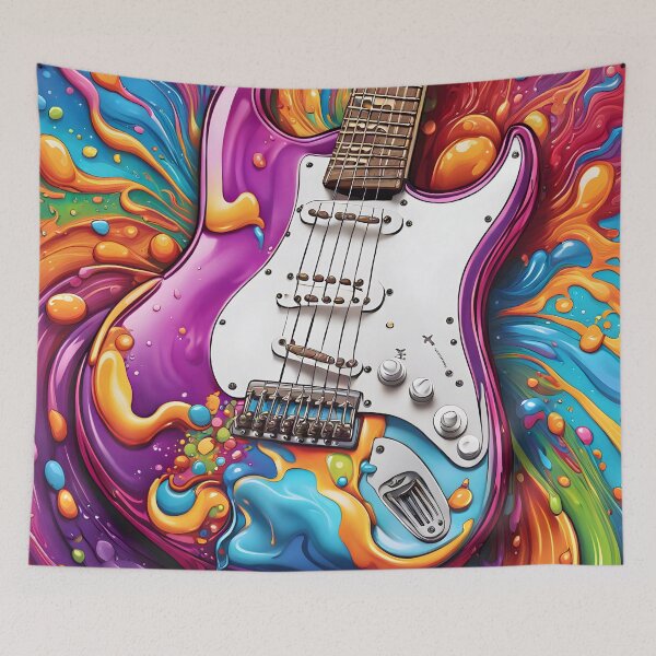 Aperçu de l'œuvre Electric Guitar Paint Splash créée et vendue par TheArtOfPat.