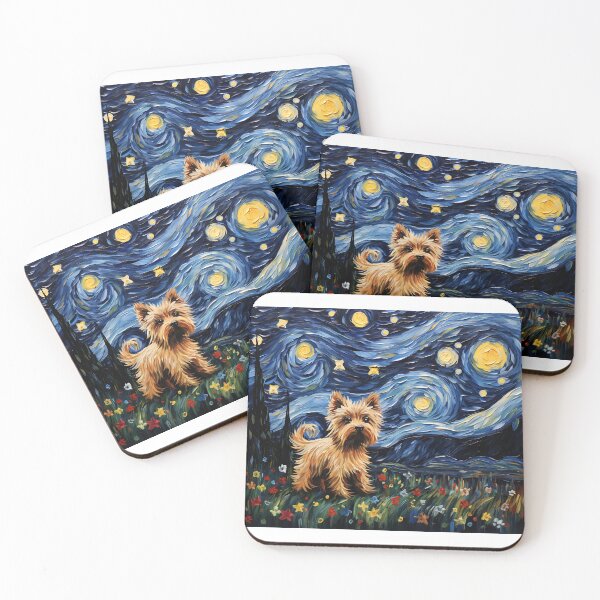 Item preview, Starry Night's Canine Muse - A Tribute in Vintage Watercolor designed and sold by Silver Medal.