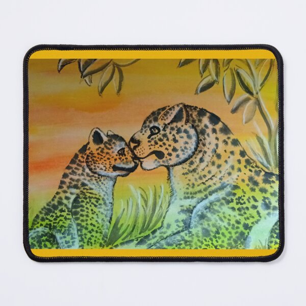 Item preview, Painting: leopard mum and cub -ink painting designed and sold by StephDragonness.