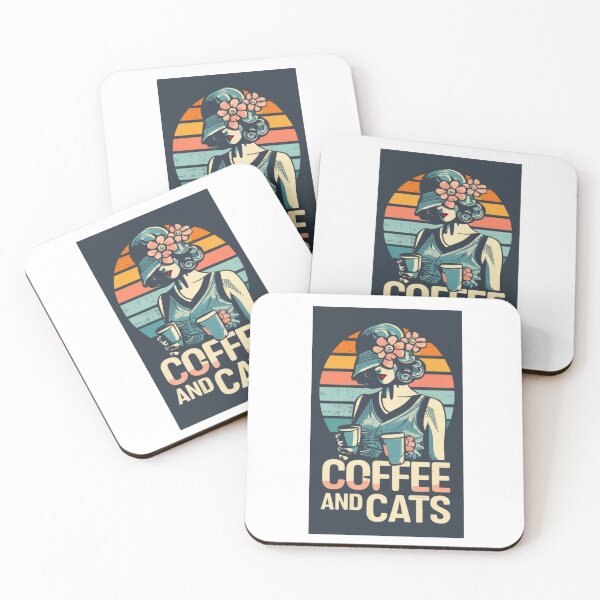 Item preview, vintage girls coffee and cats v50 designed and sold by FenwickDesign99.