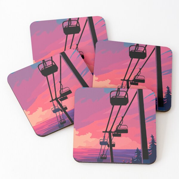Item preview, Ski Resort Lift Skiier Snowboarder Art designed and sold by PITL206.