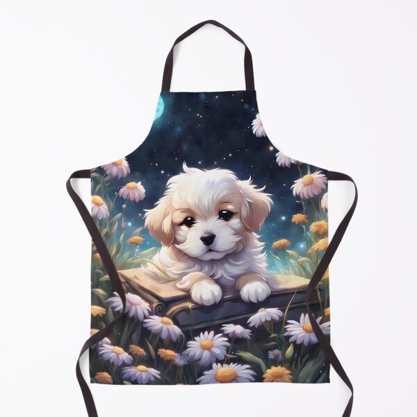 Artikelvorschau, Cute Puppy In A Field Of Flowers entworfen und verkauft von TheArtOfPat.