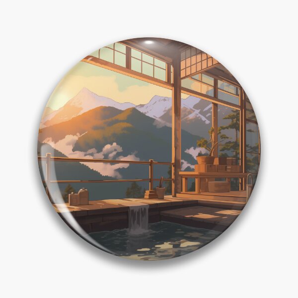 Artikelvorschau, Japanisches Badehaus, Onsen-Thermalquelle in den Bergen entworfen und verkauft von Wheelzies.