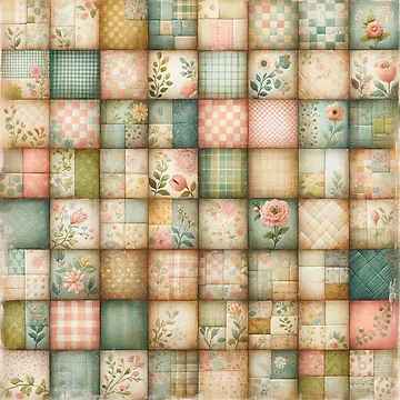 Artwork thumbnail, Spring Inspired Patchwork Quilt Pattern by PinUpPizzazz