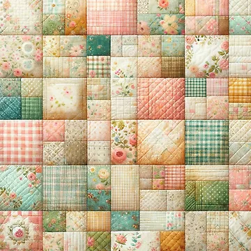 Artwork thumbnail, Spring Colored Patchwork Quilt Pattern by PinUpPizzazz