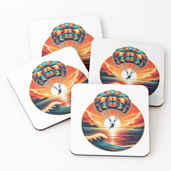 Item preview, Aventura de parasailing en el paisaje marino al atardecer designed and sold by finwiz.