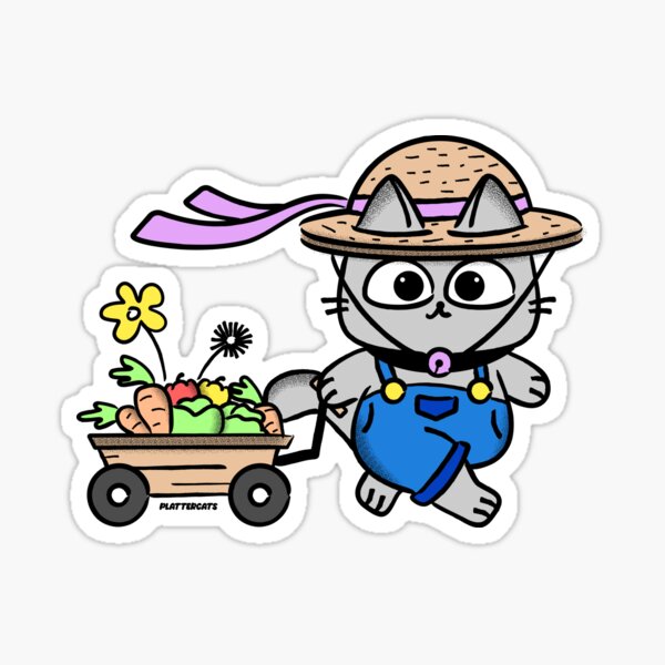 Gardening Cat Sticker