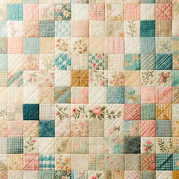 Artwork thumbnail, Spring Colored Patchwork Quilt Pattern by PinUpPizzazz