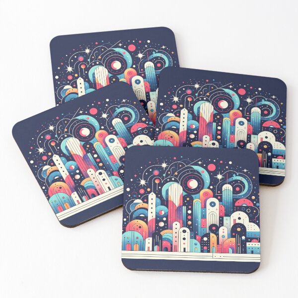 Item preview, Whimsical Cityscape in Starry Night designed and sold by SunkenCost.