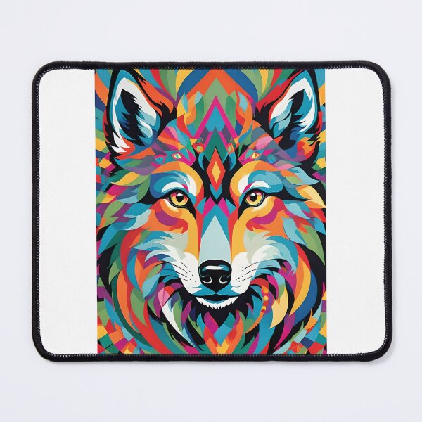 Item preview, Colourful Kaleidoscopic Wolf designed and sold by JoyPhotoArt.