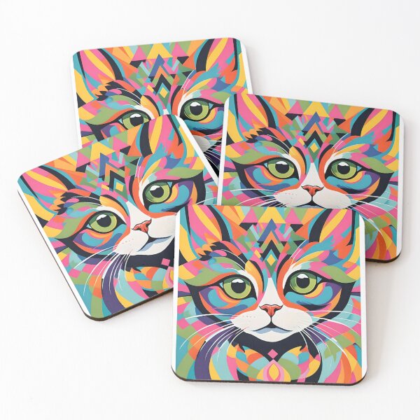 Item preview, Colourful Kaleidoscopic Cat designed and sold by JoyPhotoArt.