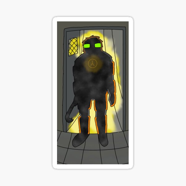 Aperçu de l'œuvre Gordon Freeman dans l'embrasure de la porte créée et vendue par Rowynn-Ainsel.