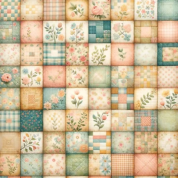 Artwork thumbnail, Spring Inspired Patchwork Quilt Pattern by PinUpPizzazz