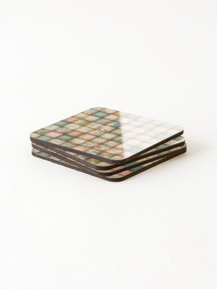 Thumbnail 4 of 5, Coasters (Set of 4), Spring Inspired Patchwork Quilt Pattern designed and sold by PinUpPizzazz.