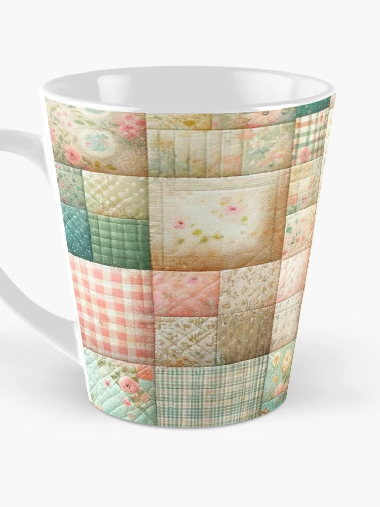 Thumbnail 3 of 4, Coffee Mug, Spring Colored Patchwork Quilt Pattern designed and sold by PinUpPizzazz.