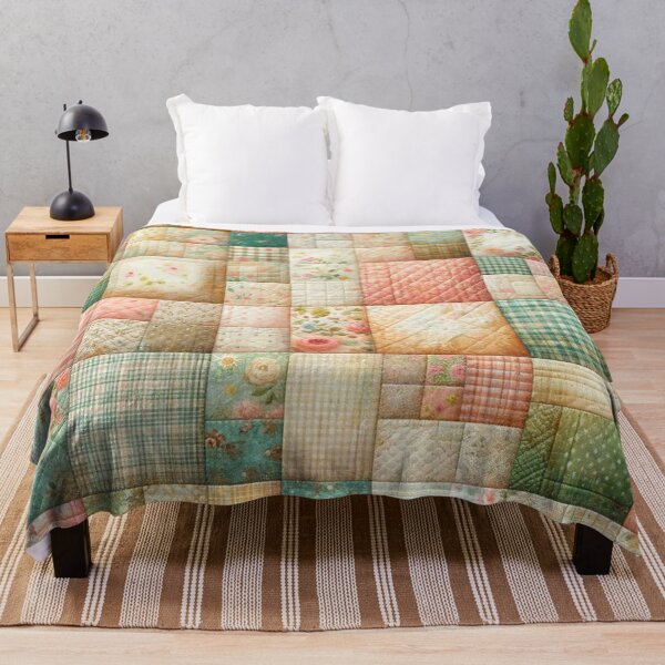 Item preview, Spring Colored Patchwork Quilt Pattern designed and sold by PinUpPizzazz.
