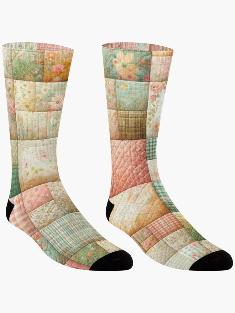 Thumbnail 3 of 5, Socks, Spring Colored Patchwork Quilt Pattern designed and sold by PinUpPizzazz.