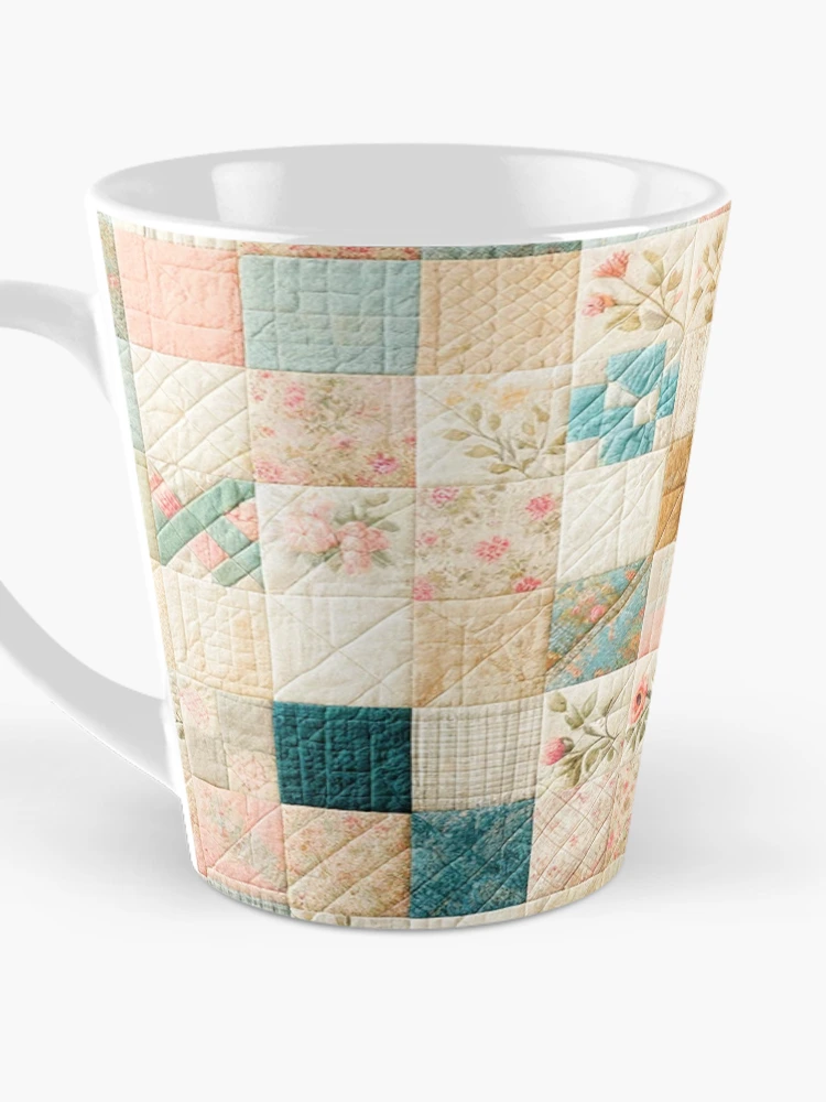 Thumbnail 3 of 4, Coffee Mug, Spring Colored Patchwork Quilt Pattern designed and sold by PinUpPizzazz.