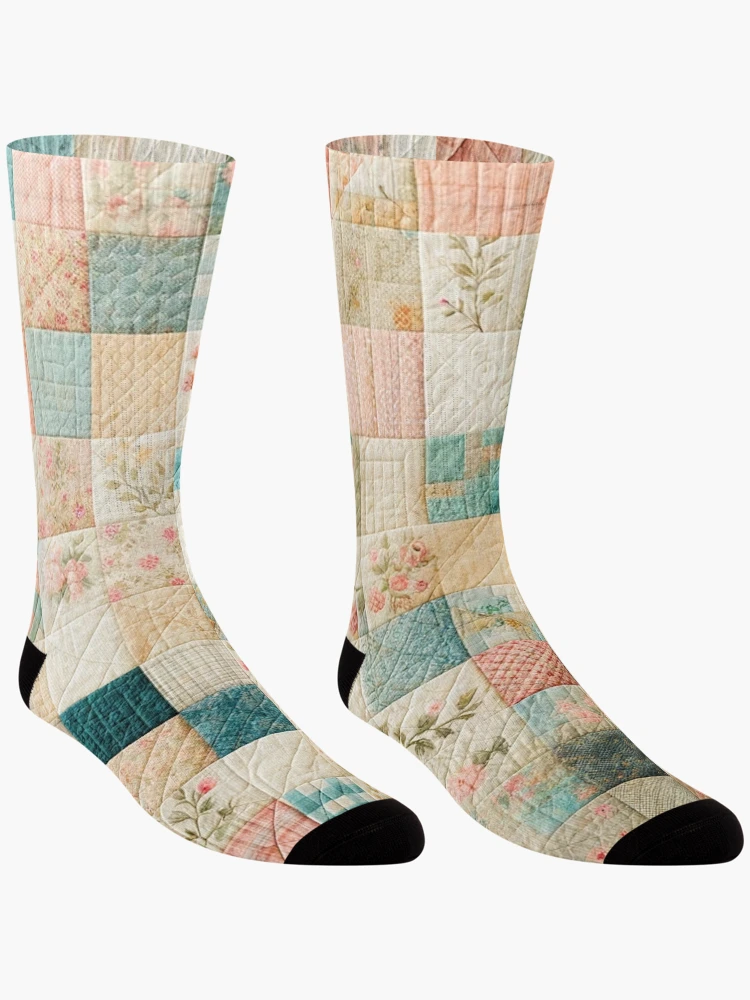 Thumbnail 3 of 5, Socks, Spring Colored Patchwork Quilt Pattern designed and sold by PinUpPizzazz.