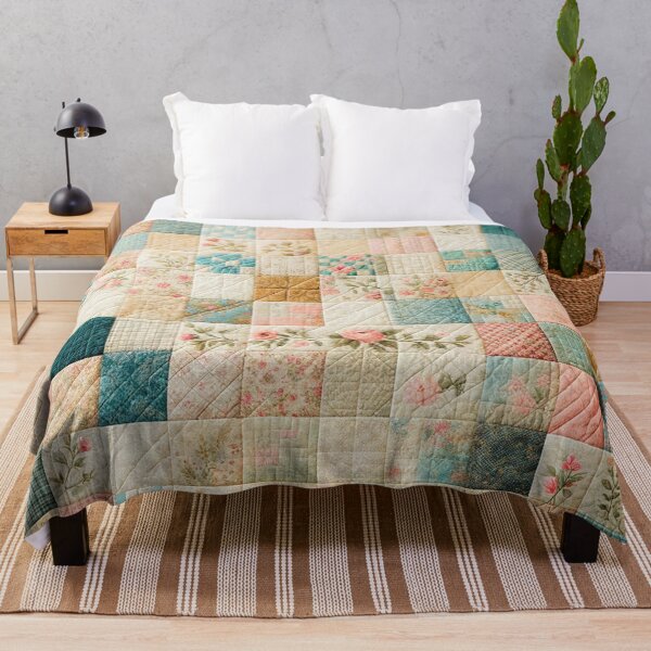 Item preview, Spring Colored Patchwork Quilt Pattern designed and sold by PinUpPizzazz.