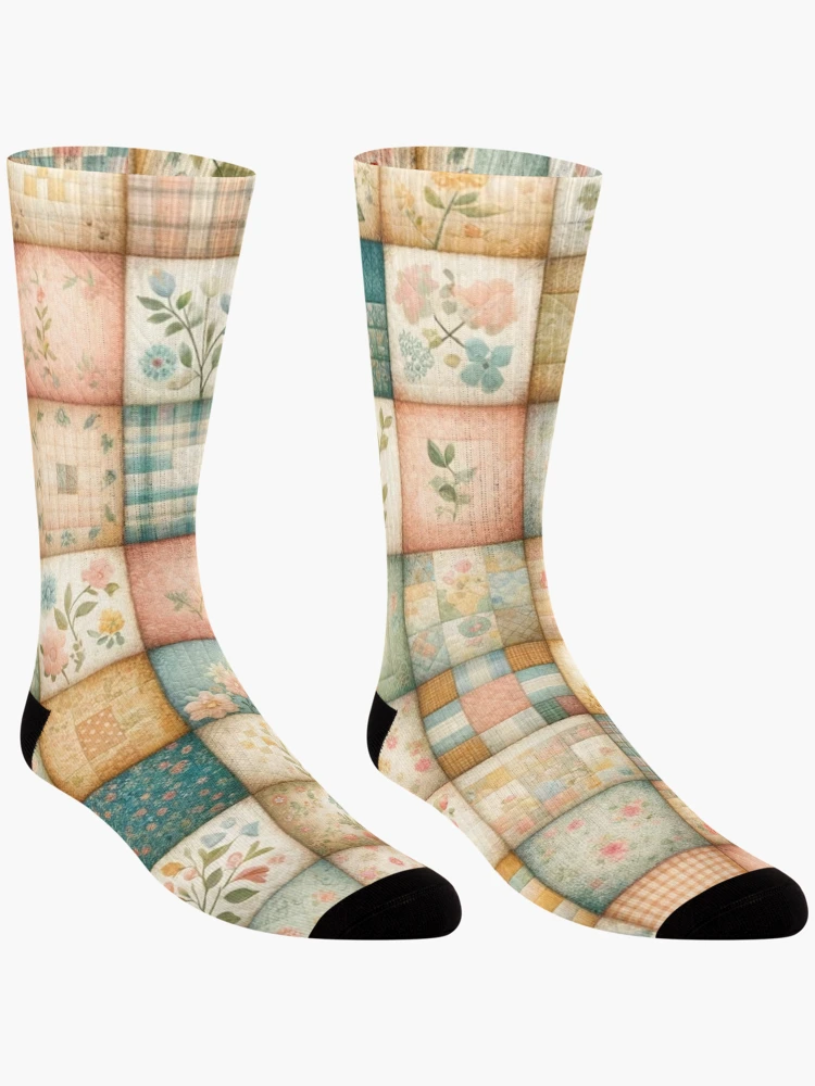 Thumbnail 3 of 5, Socks, Spring Inspired Patchwork Quilt Pattern designed and sold by PinUpPizzazz.