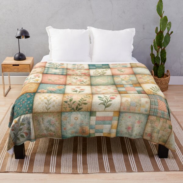 Item preview, Spring Inspired Patchwork Quilt Pattern designed and sold by PinUpPizzazz.