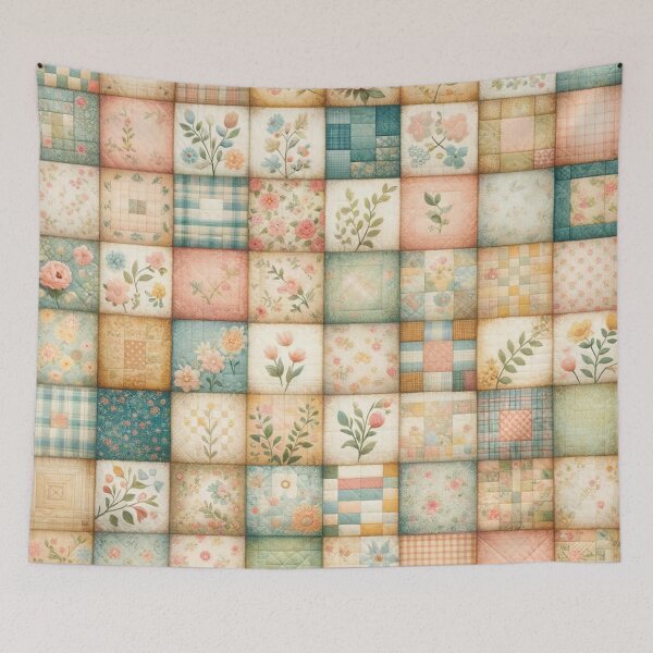 Item preview, Spring Inspired Patchwork Quilt Pattern designed and sold by PinUpPizzazz.