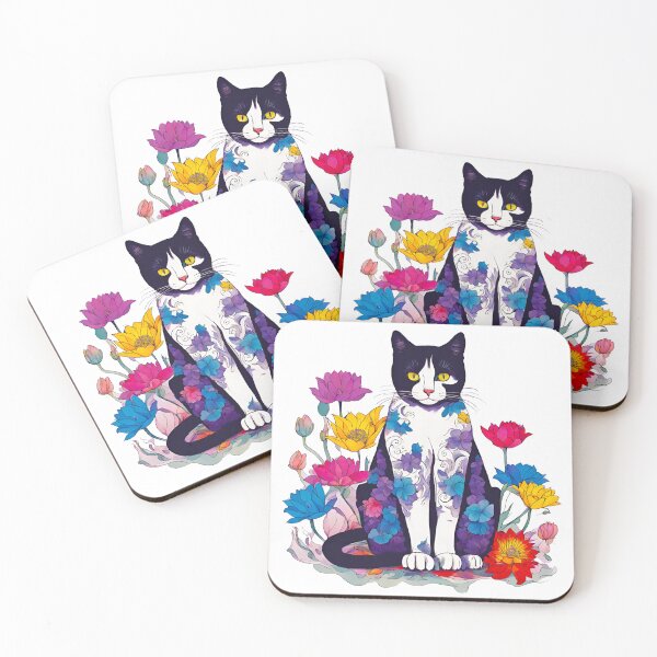 Item preview, Lotus Dreams: Cat in Colorful Bloom 3 designed and sold by Tom-Johnson.