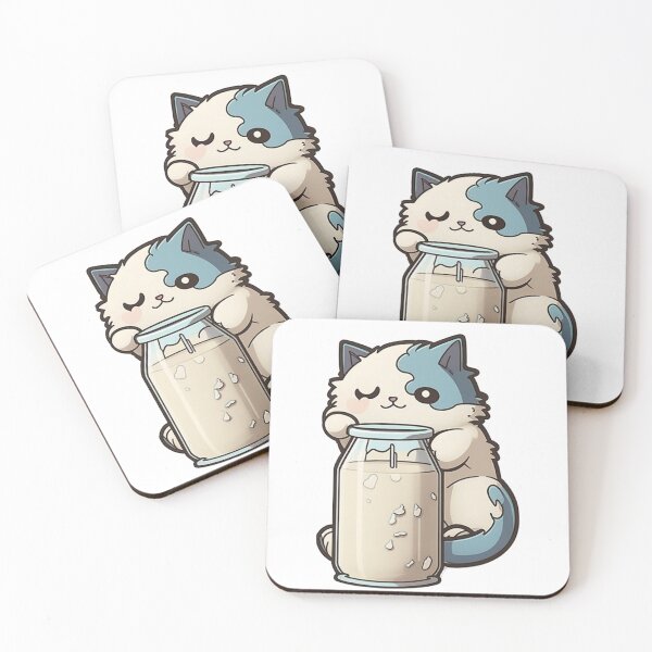 Item preview, Cute Winking Cat with Milk Bottle 2 designed and sold by LilyWhiteSu.