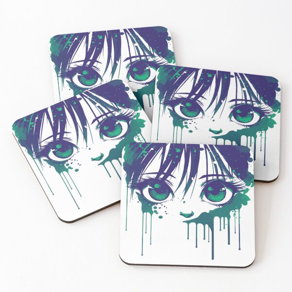 Item preview, Manga Eyes - Green and Purple designed and sold by KapowStickers.