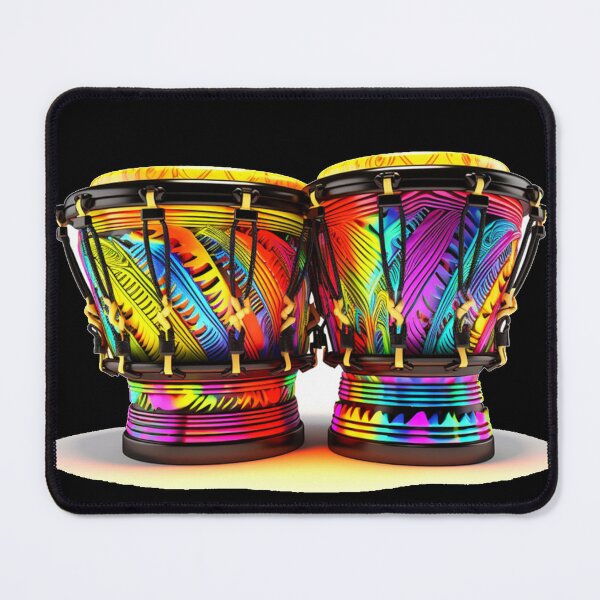 Item preview, African Drum Art in Neon Colors designed and sold by MugsNstuff Live Love Create!.