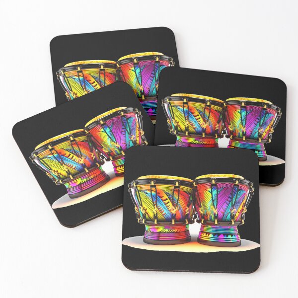 Item preview, African Drum Art in Neon Colors designed and sold by MugsNstuff Live Love Create!.