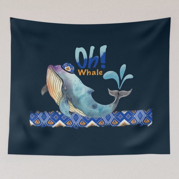 Item preview, Oh Whale, Whale Ikat  designed and sold by Pawimon.