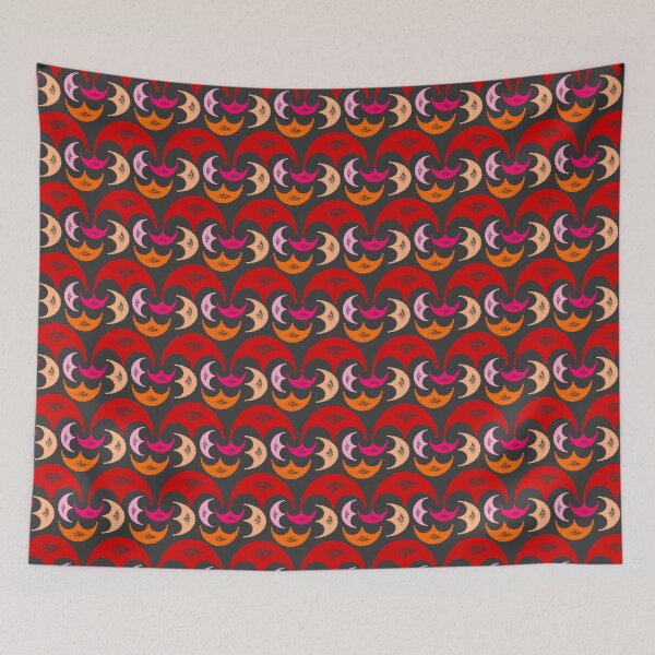 Item preview, Red and Black Half-Moon Seamless Pattern designed and sold by LZenDesigns.