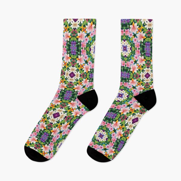 Item preview, Floral Seamless Pattern Pink, Green and White designed and sold by Petalandfur.