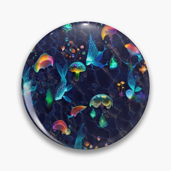 Item preview, seabed, corals, fish, glowing, flaming, multicolored, future dusk designed and sold by Maria Mihailova.