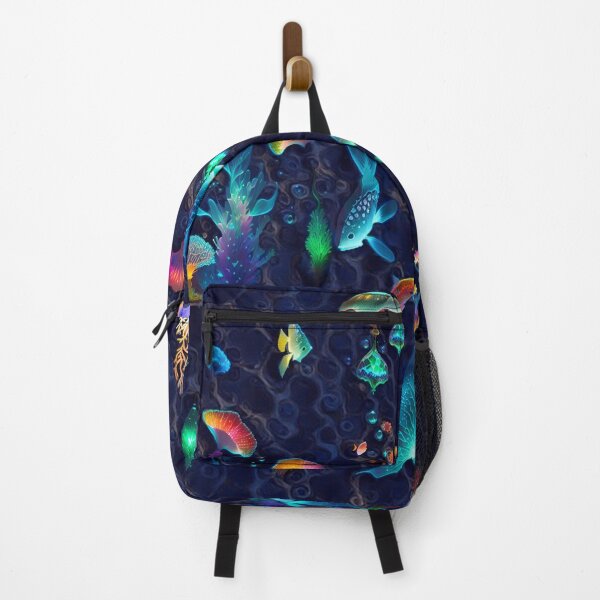 Item preview, seabed, corals, fish, glowing, flaming, multicolored, future dusk designed and sold by Maria Mihailova.