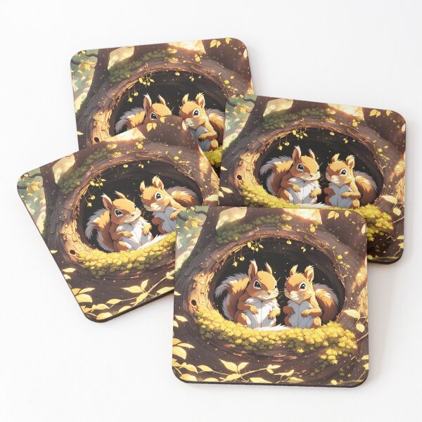 Item preview,  A family of squirrels, warmth and love, interconnectedness, peace and calm under the sunshine designed and sold by medo306090.