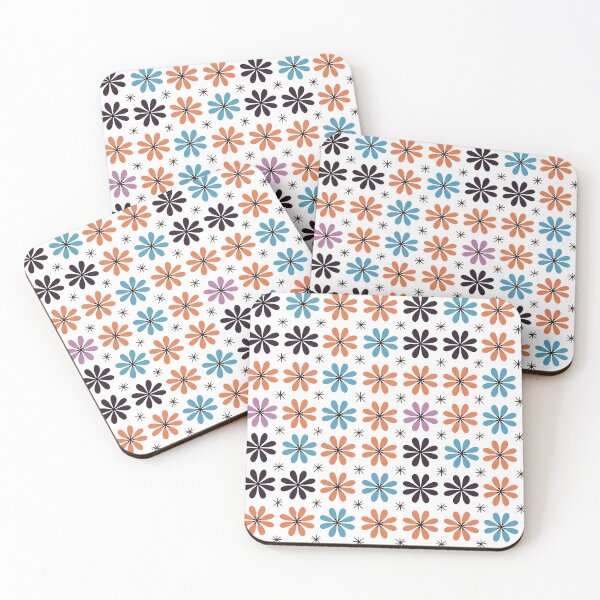 Item preview, Pastel 70s abstract flowes designed and sold by nicbeeseart.