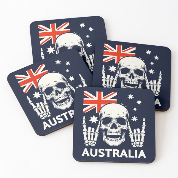 Item preview, Australia Australian Flag Skeleton designed and sold by CreepyCornerArt.