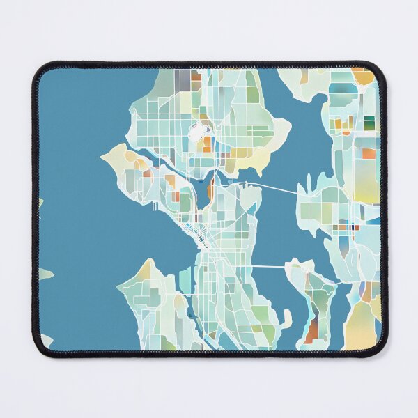 Item preview, Seattle Washington City Map - Pastel Color Scheme designed and sold by StylishStacks.