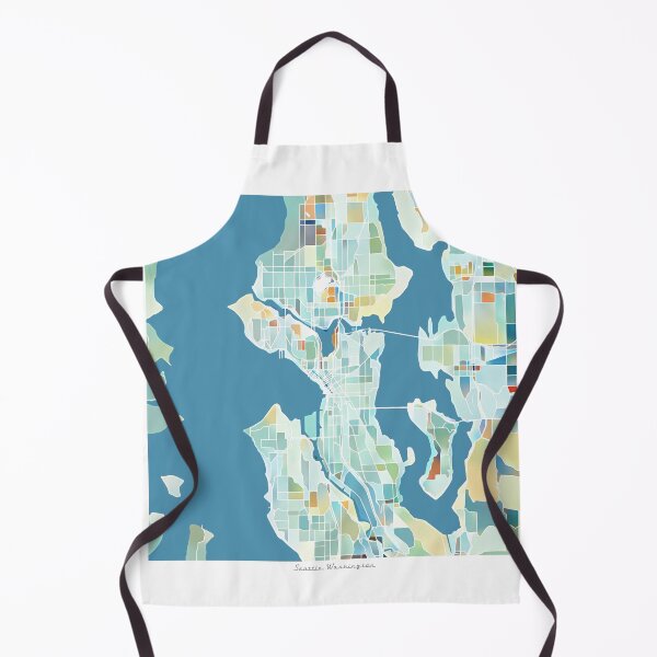 Aperçu de l'œuvre Plan de la ville de Seattle Washington - Schéma de couleurs pastel créée et vendue par StylishStacks.
