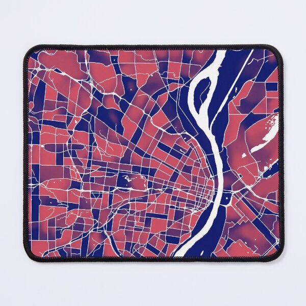 Item preview, St. Louis Missouri City Map - Red-Blue Duotone designed and sold by StylishStacks.