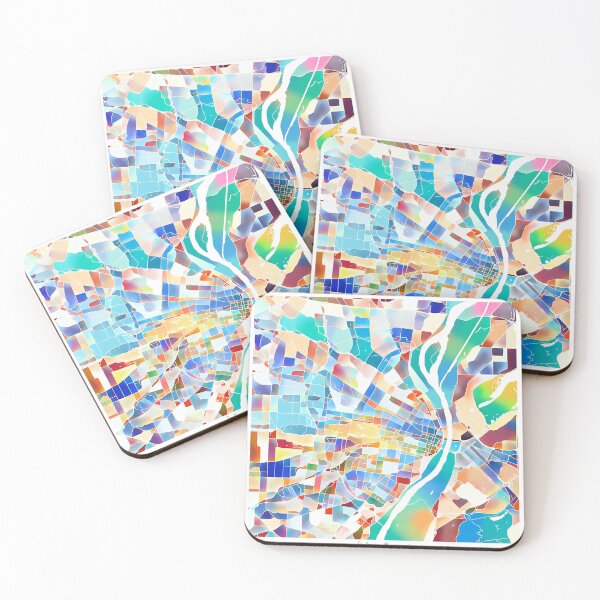Item preview, St. Louis Missouri City Map - Tropical Rainbow Scheme designed and sold by StylishStacks.