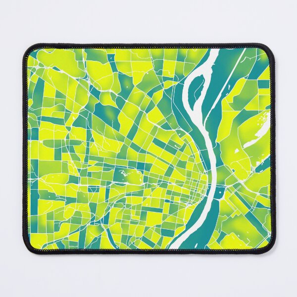 Item preview, St. Louis Missouri City Map - Green-Yellow Duotone designed and sold by StylishStacks.